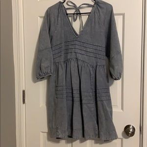 Red Dress Long Sleeve Jean Dress